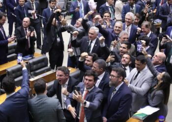 Foto oficial da Câmara dos Deputados após a aprovação da redação