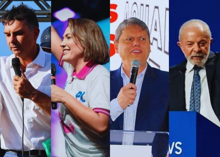 Flávio, Michelle, Tarcísio e Lula  | Foto: Reprodução