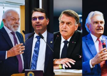 Lula, Flávio, Bolsonaro e Caiado serão testados em algumas das pesquisas registradas | Foto: Reprodução