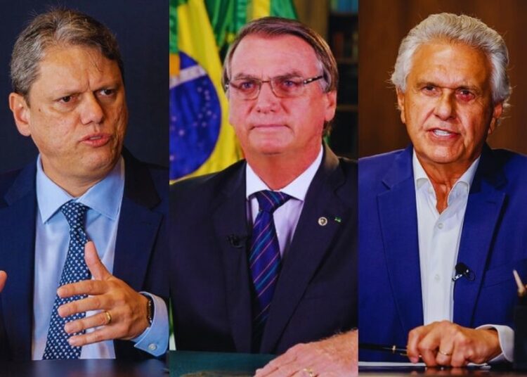 Tarcísio, Bolsonaro e Caiado | Foto: Reprodução