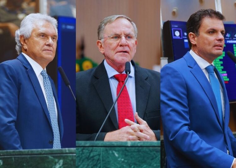 Ronaldo Caiado, Antonio Gomide e Issy | Foto: Reprodução