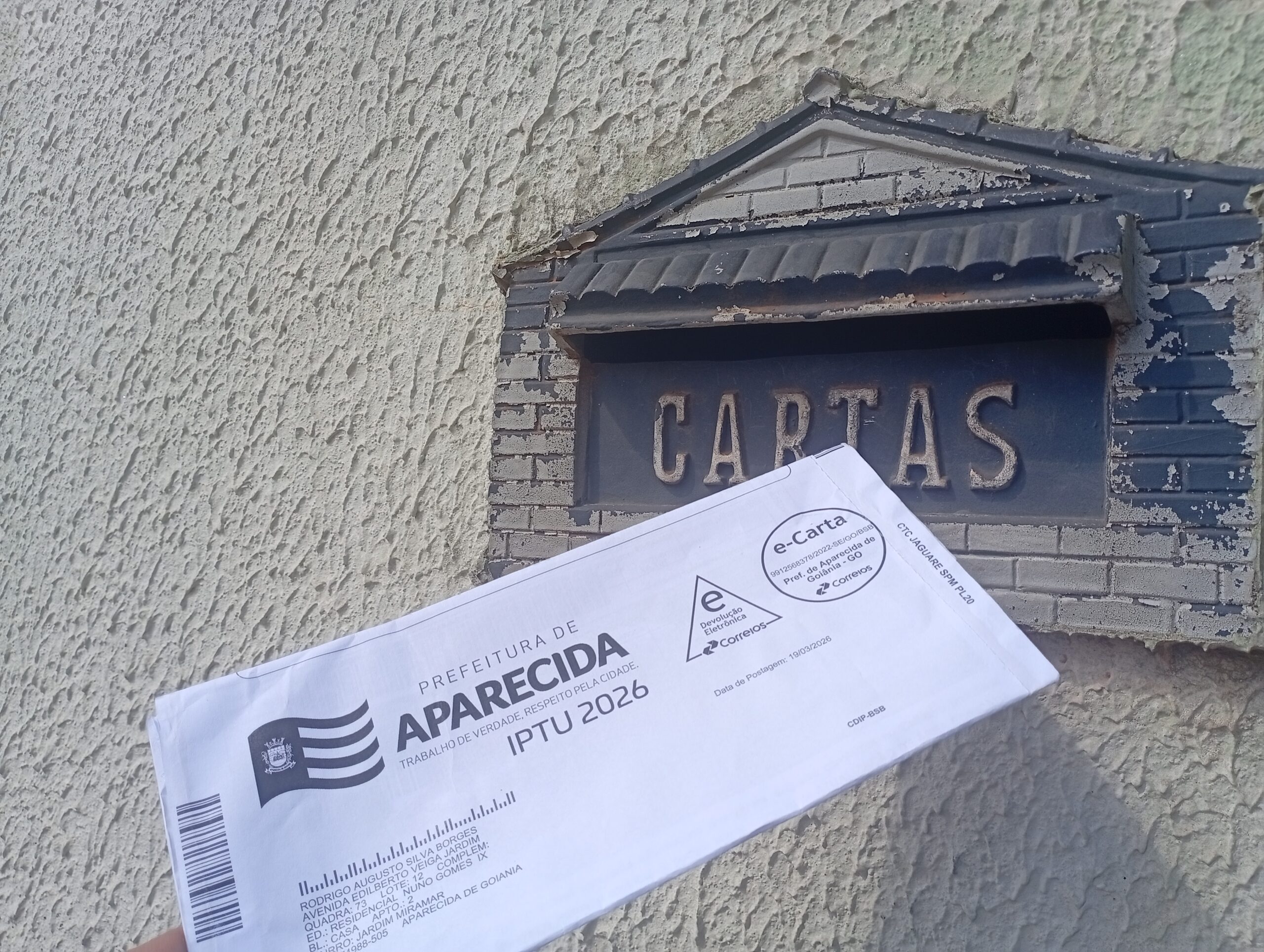 Novo boleto IPTU Aparecida de Goiânia 