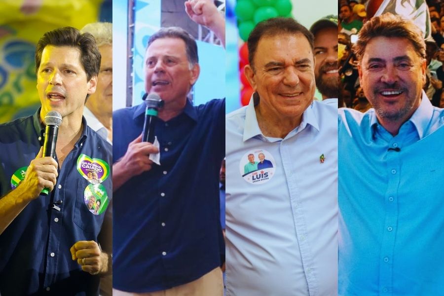 Candidatos a governador de Goiás: Daniel Vilela, Marconi Perillo, Luis Cesar Bueno e Wilder Morais